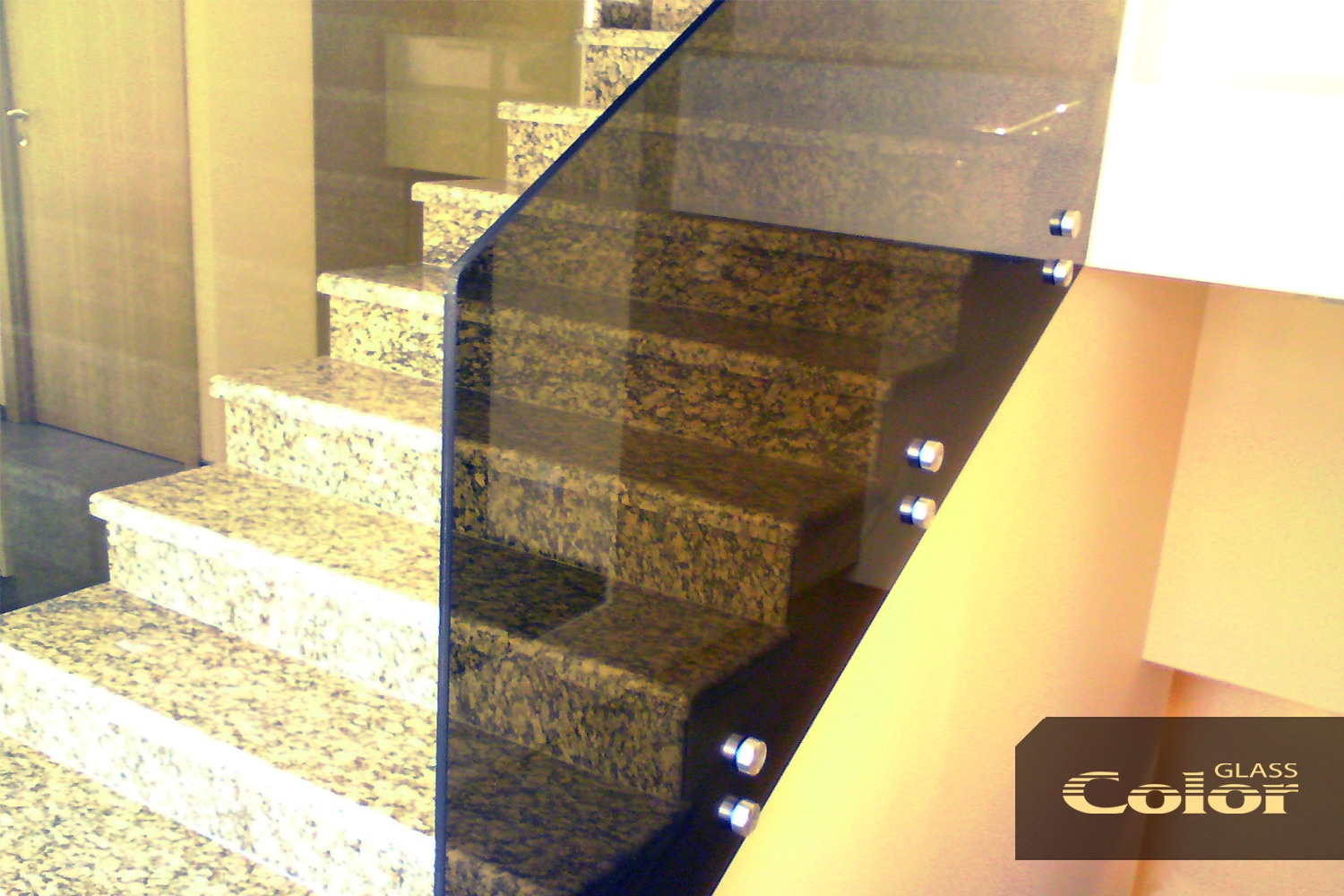 standoff glass railing